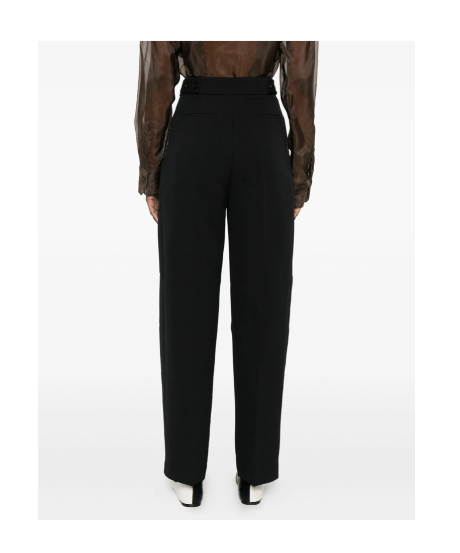 The Frankie Shop Pleated Buttoned Trousers In Black