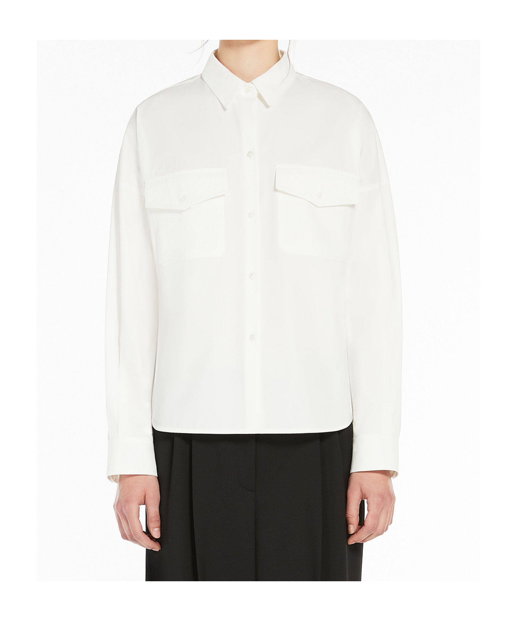 Weekend Max Mara Cotton Poplin Shirt In White
