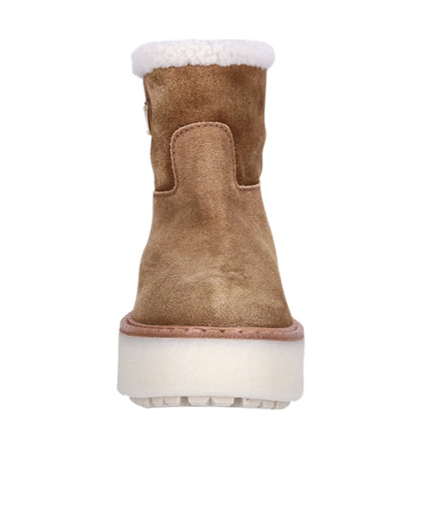 Prada Evolve Genuine Shearling Bootie In Brown