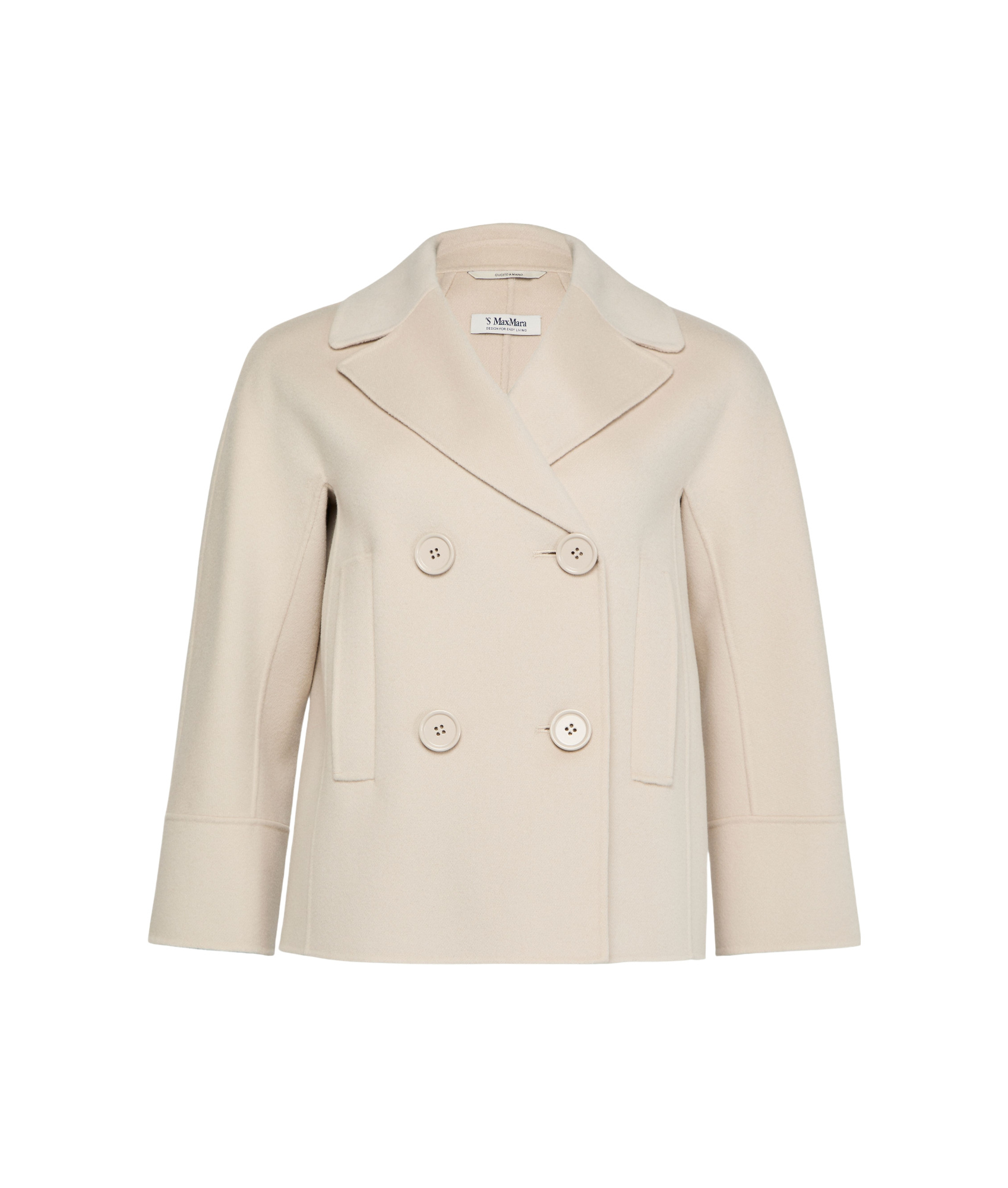 Max Mara Long Sleeve Short Coat In Brown