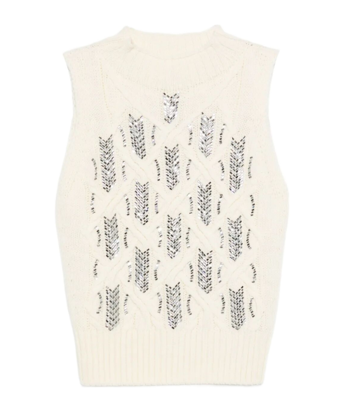 Ermanno Scervino Rhinestone-embellished Sleeveless Top In White