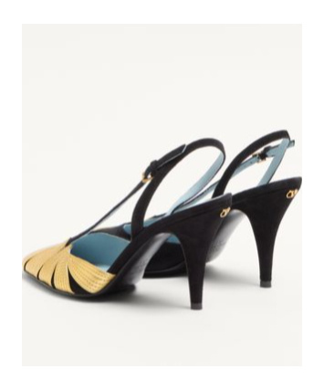 Shop Valentino Foliefoliage Suede Slingback Pump 90mm In Multicolor