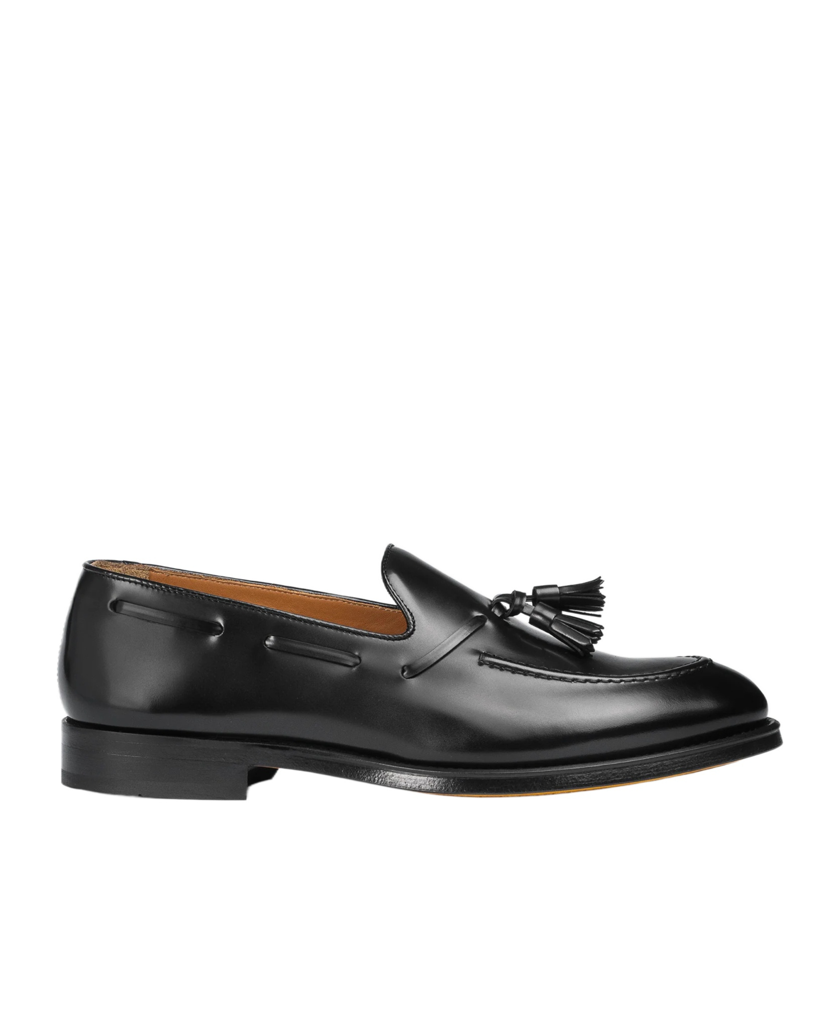 Doucal's Black Slip-on Loafers With Tassel Detail In Black