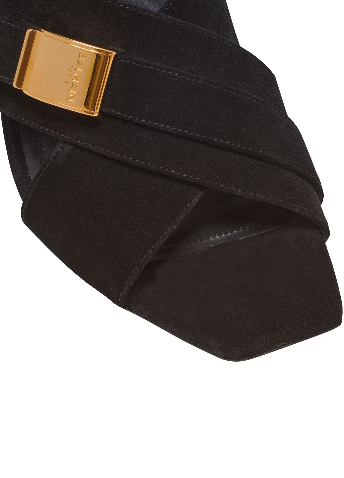 BALMAIN SQUARE-HEADED HIGH-HEELED SANDALS