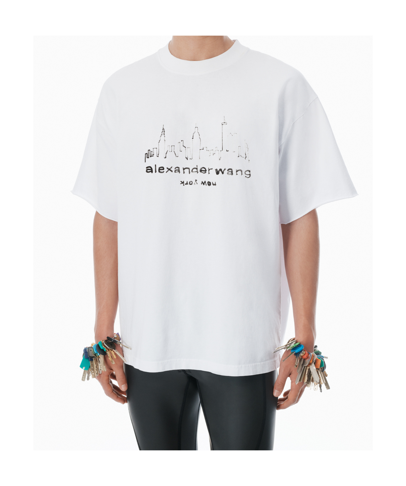 Alexander Wang White Cotton Oversized Logo T-shirt In White