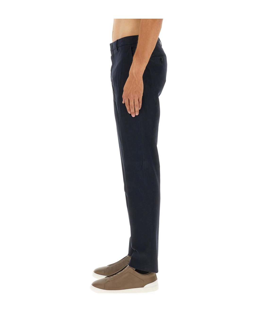 Zegna Tailored Trousers With Side And Back Pockets In Blue