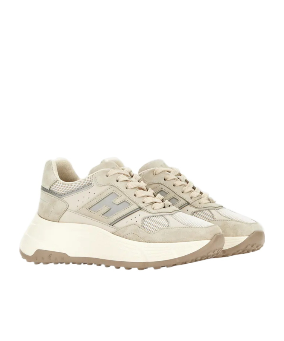 Hogan Hi-fi Panelled Platform Sneakers In Animal Print