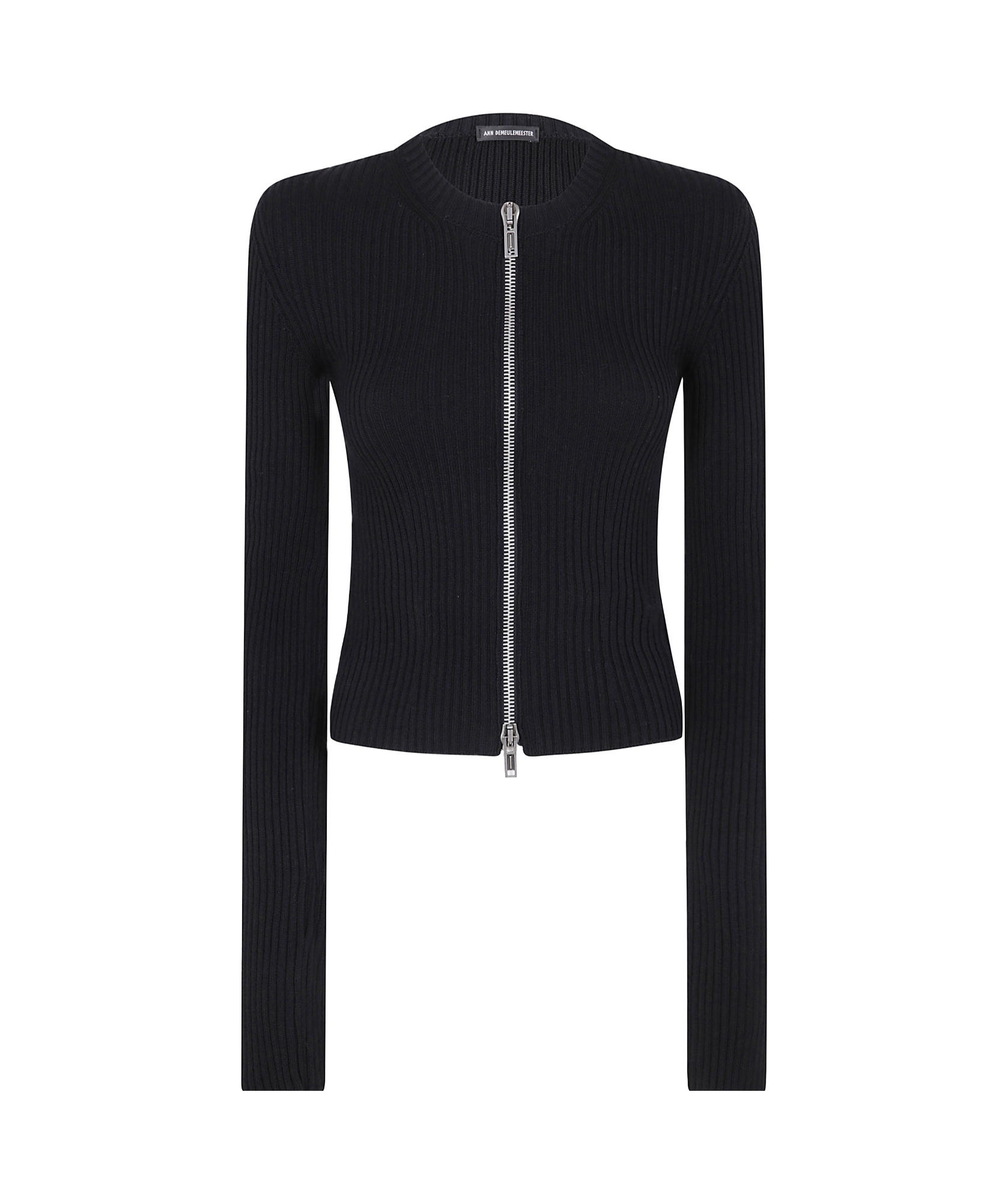 Ann Demeulemeester Terna Short Zipper Cardigan In Black