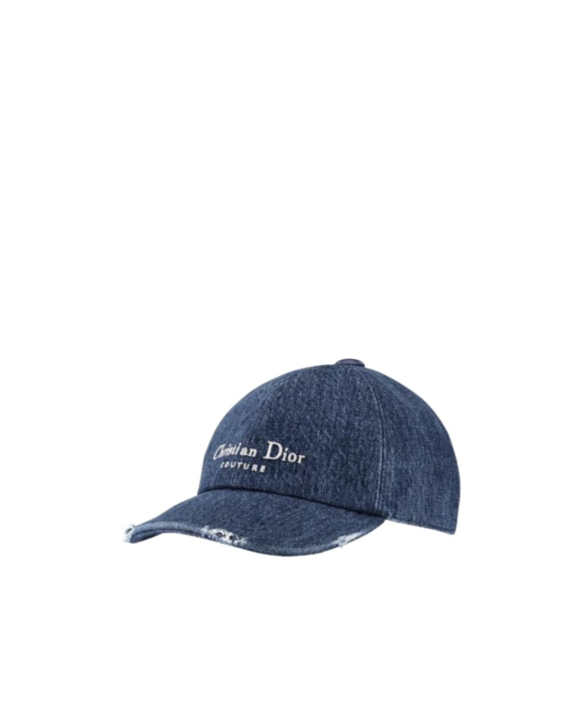 Dior Logo Embroidered Denim Hat In Blue