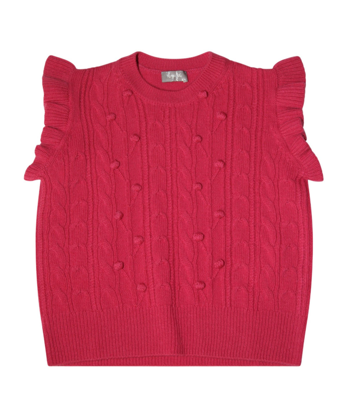 Il Gufo Cable-knit Virgin Wool Gilet In Red