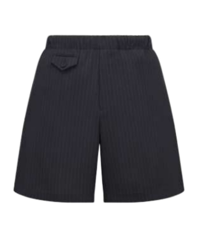 Dior Striped Wool Shorts In Blue