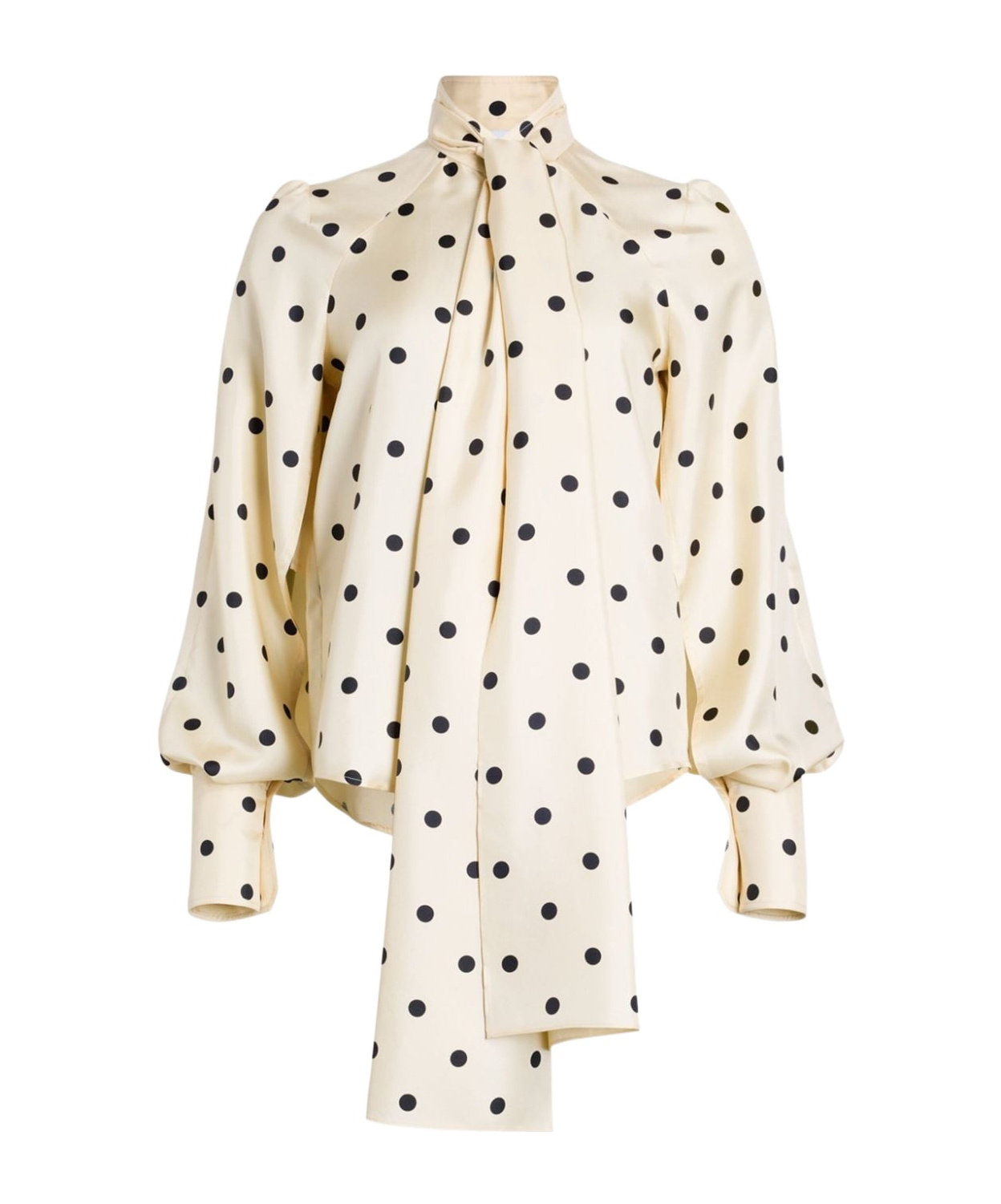 Patou Silk Blouse With Polka Dot Pattern And Bow In White