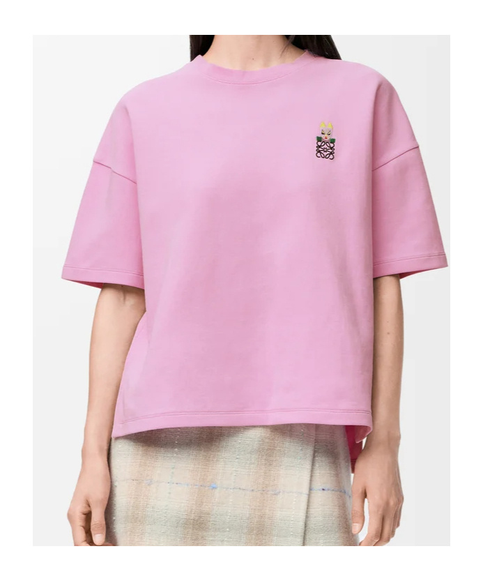 Loewe Regular Fit T-shirt In Cotton Blend In Pink