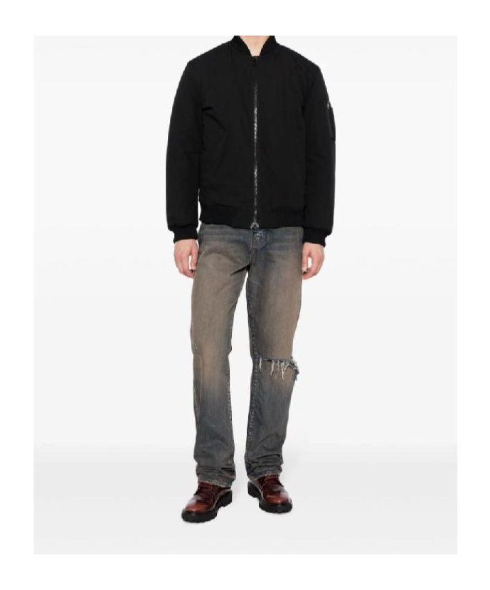 Dondup Zip-up Padded Bomber Jacket In Black