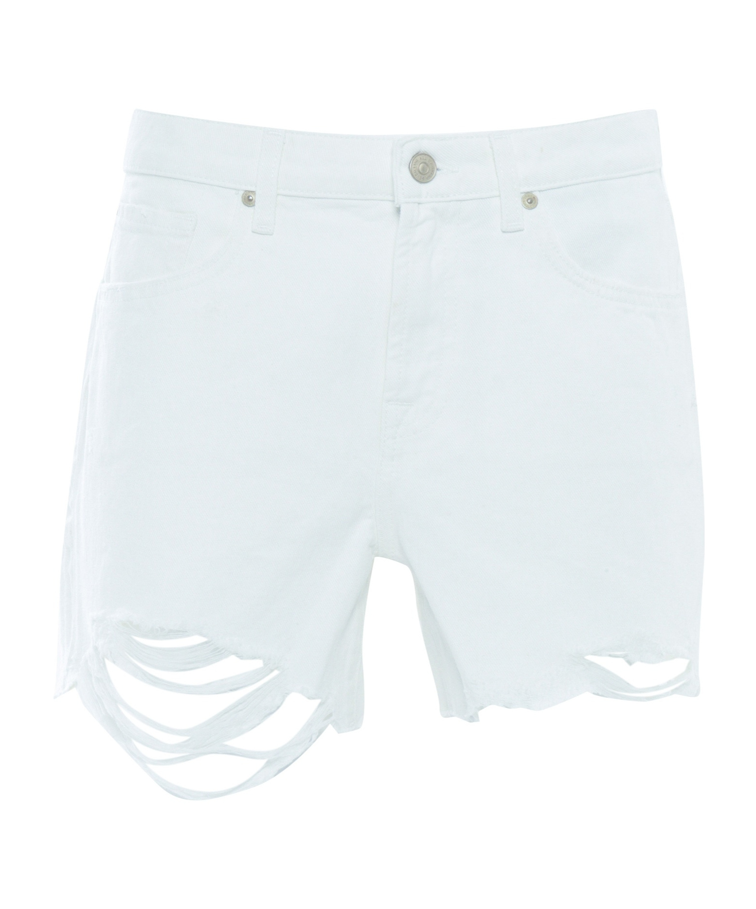 7 For All Mankind Belt-loop Shorts In White