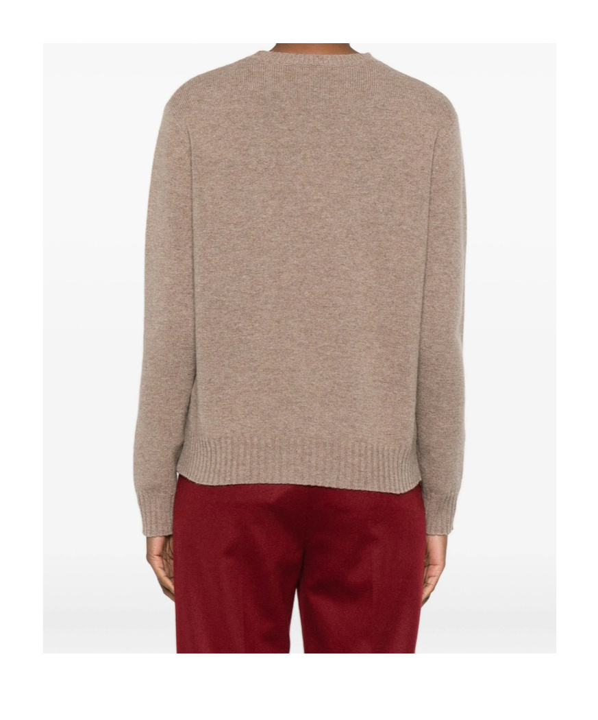Max Mara Round-neck Wool Sweater In Neutral