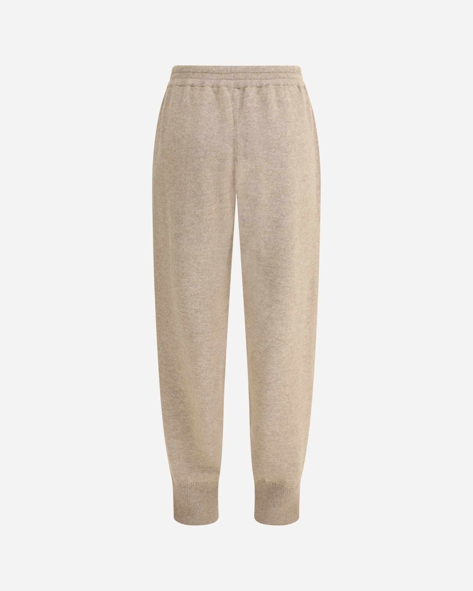Brunello Cucinelli Ribbed Cuffs Cashmere Pants In Nude