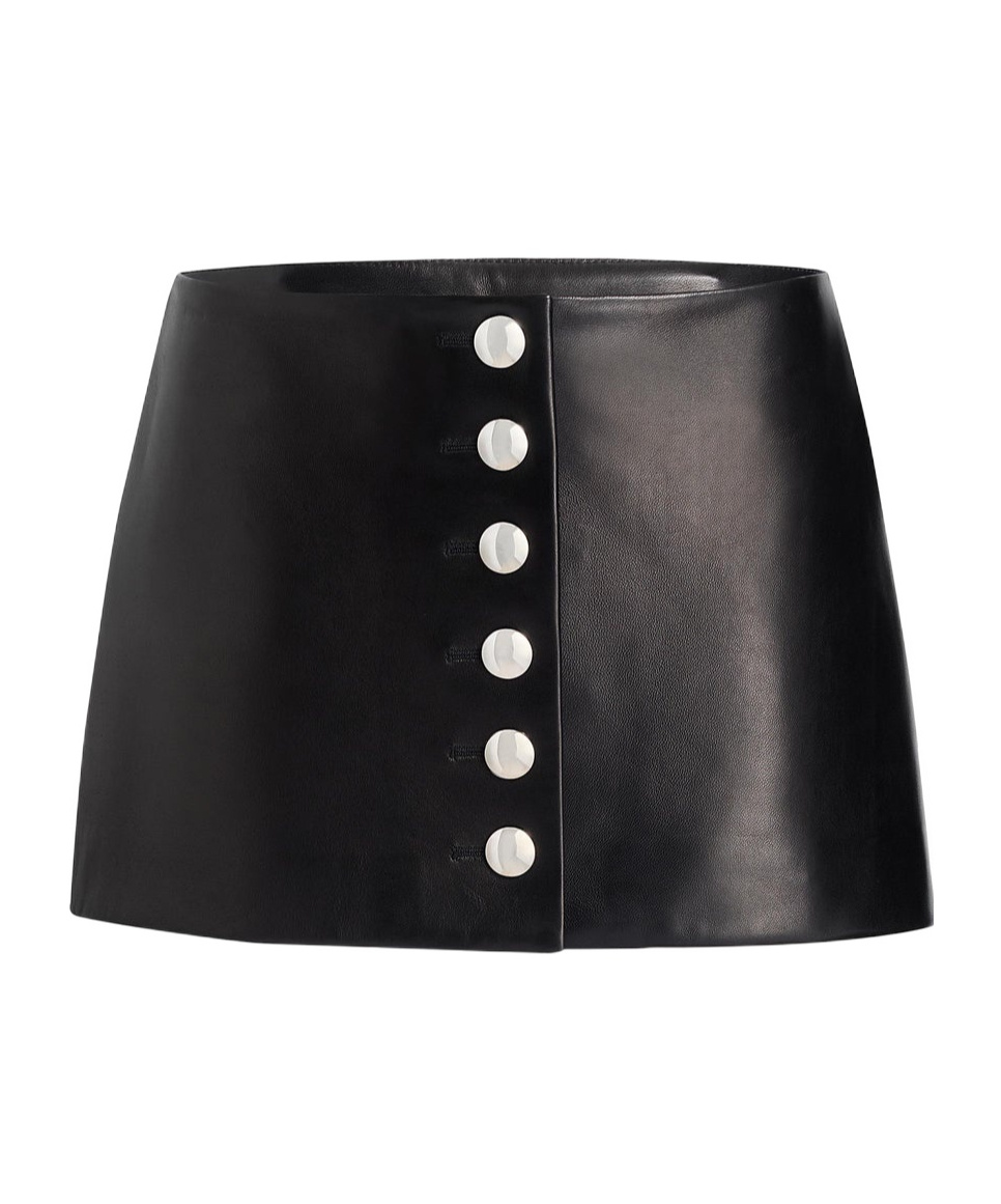 Khaite Jaxon Button-front Crepe Mini Skirt In Black