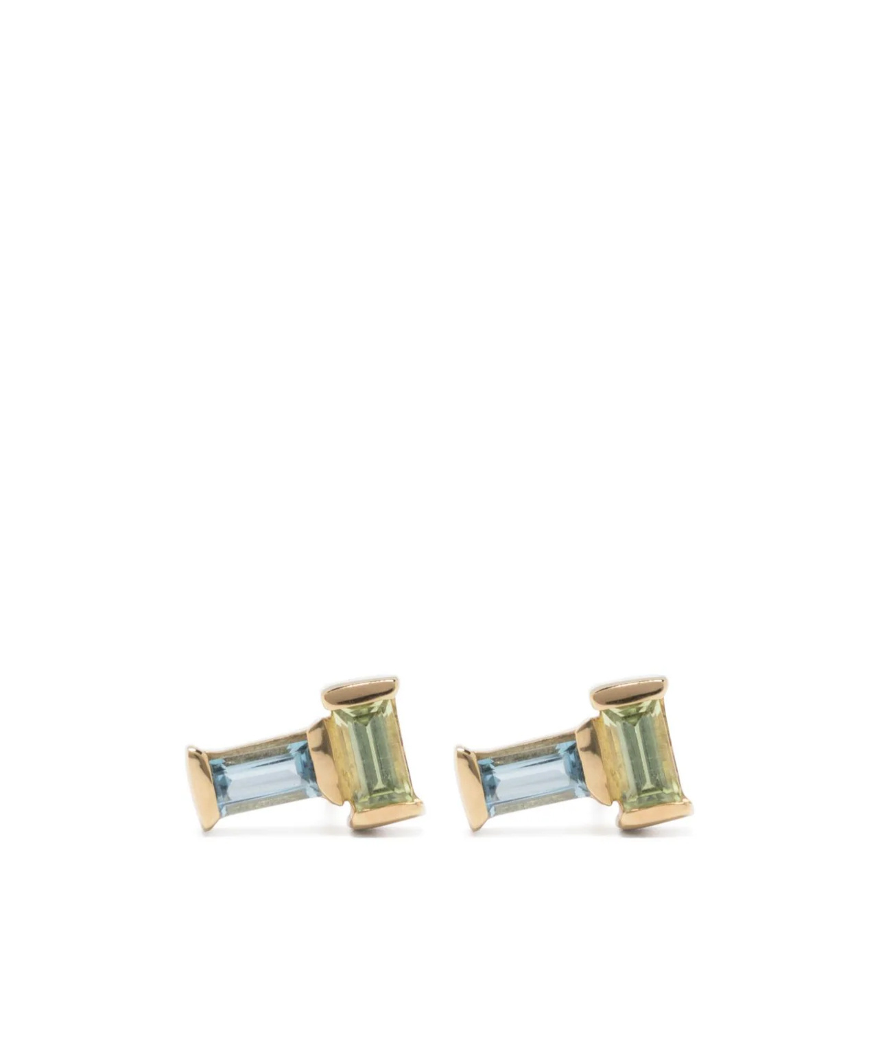 Aliita 18kt Yellow Gold Tu Y Yo Peridot And Aquamarine Earring In Yellow