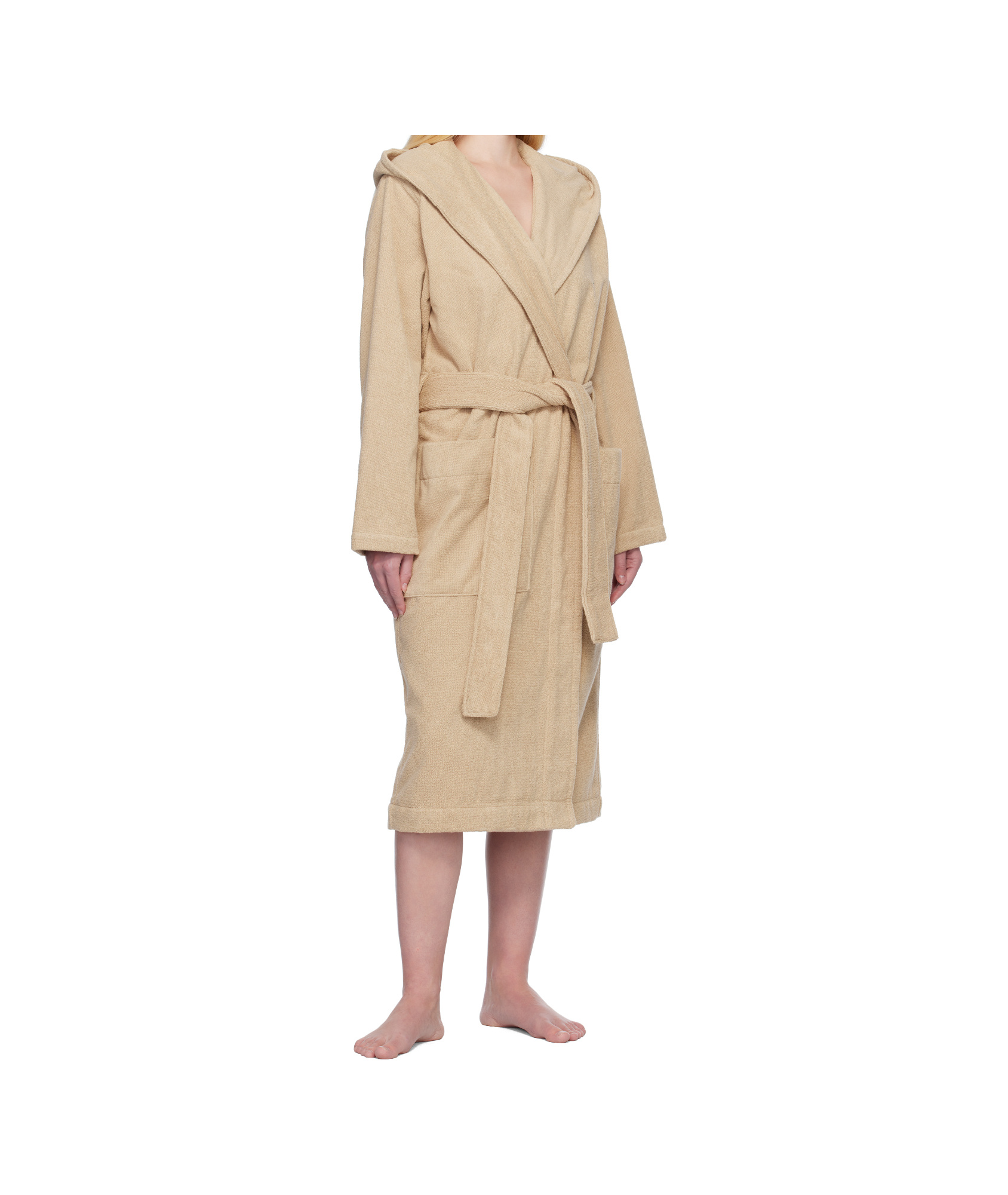 Tekla Terry Hooded Bathrobe In Neutral