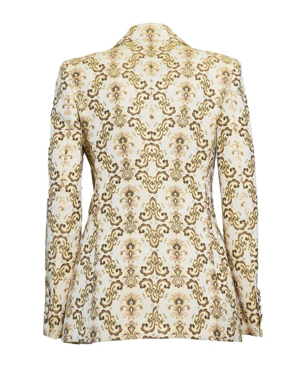Etro Patterned Polyester Blend Blazer In Nude