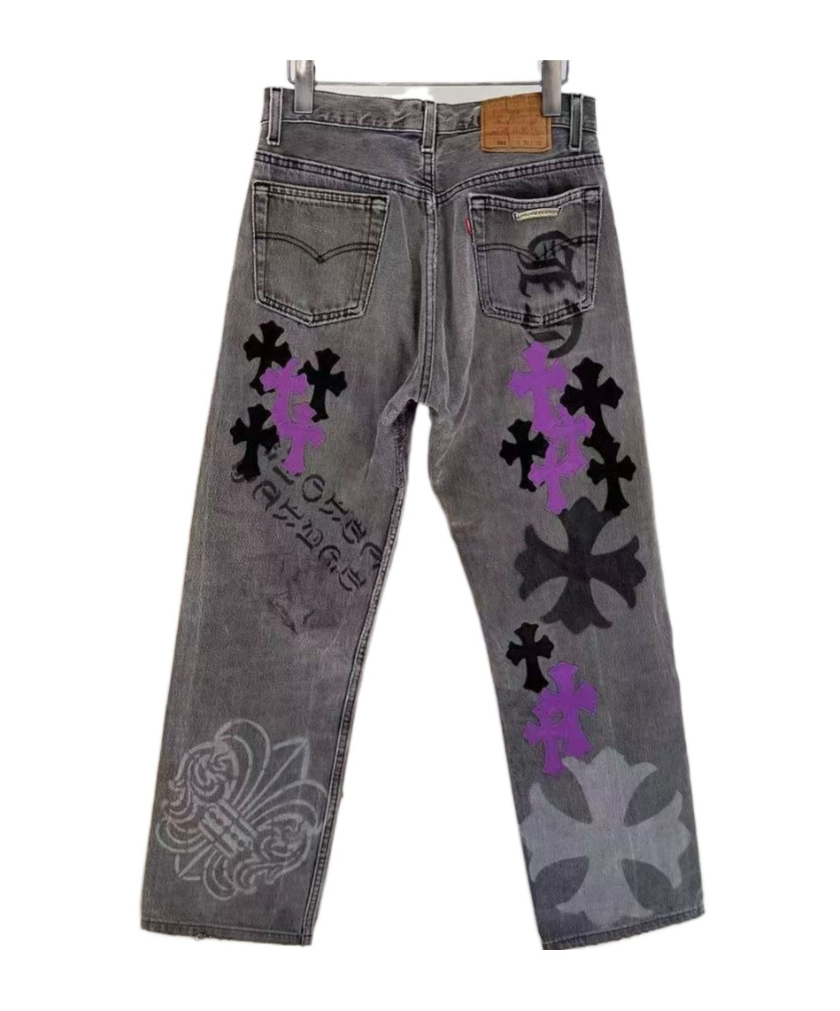 Chrome Hearts Jeans With Belt Loops In Multi