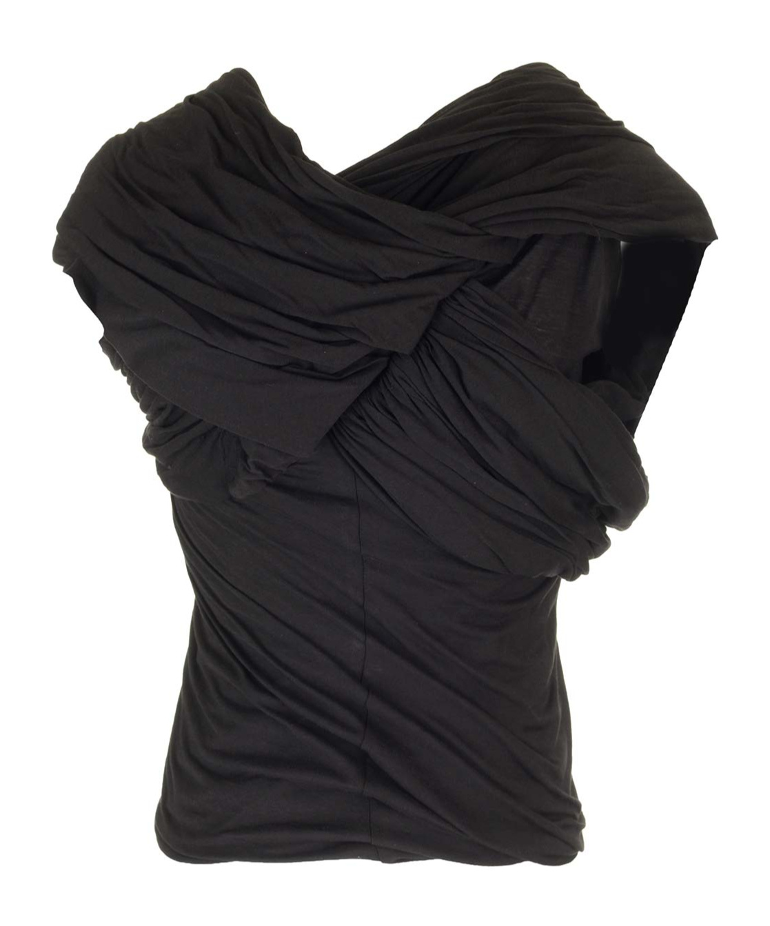 Rick Owens Harness T Draped Top In Black