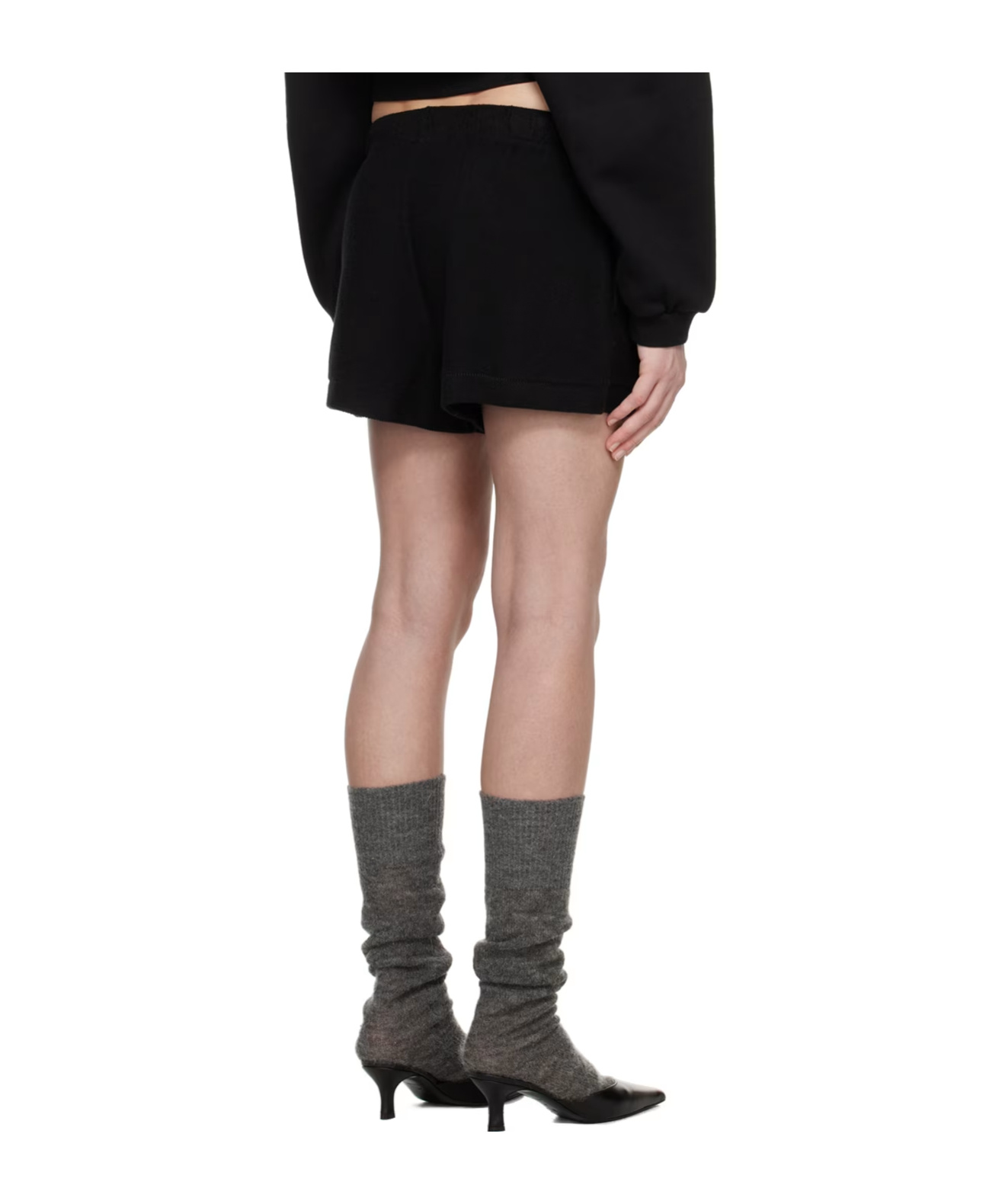 Essentials Logo-patch Cotton Track Shorts In Black