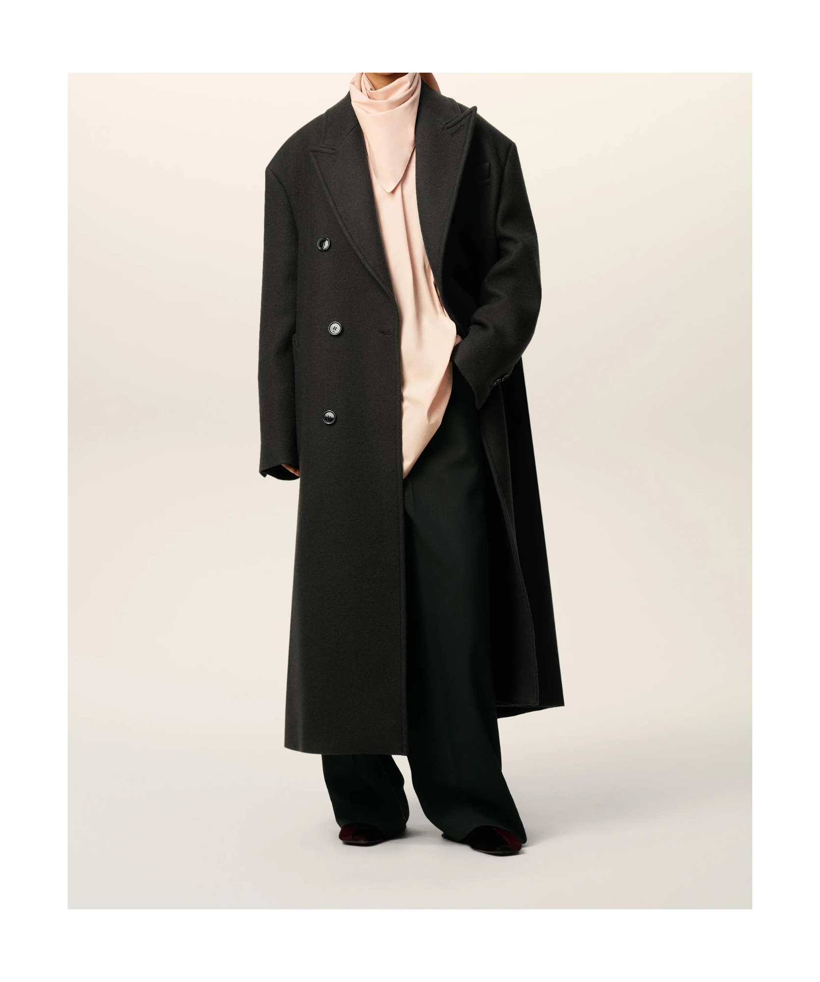 Ami Alexandre Mattiussi Double-breasted Wool Coat In Black