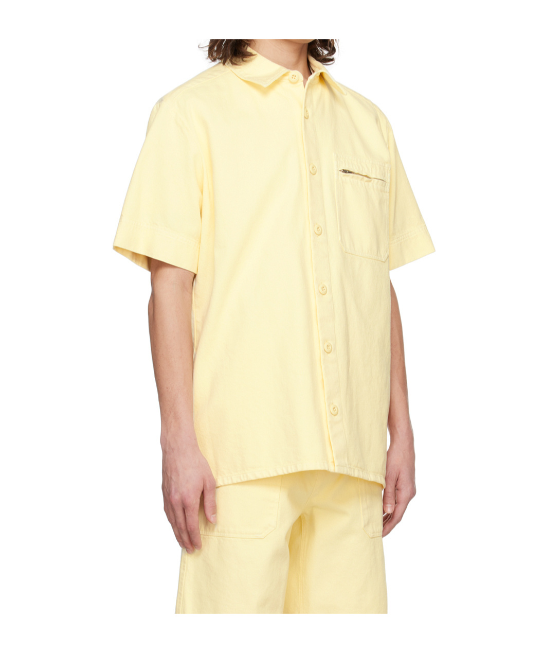 Apc Yellow Nelson Denim Shirt In Nude