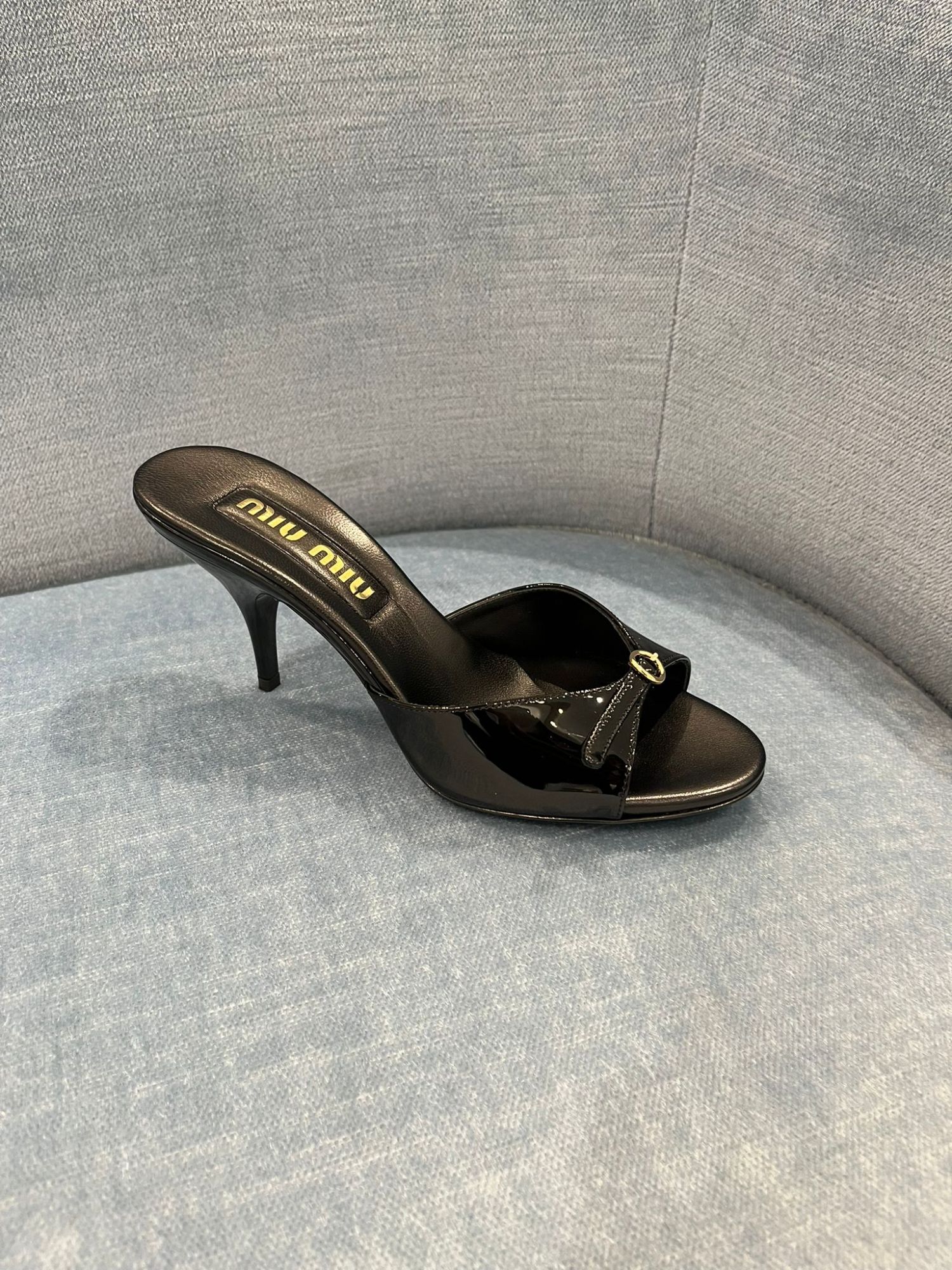 Miu Miu Logo-detailed Slip-on Mules In Black