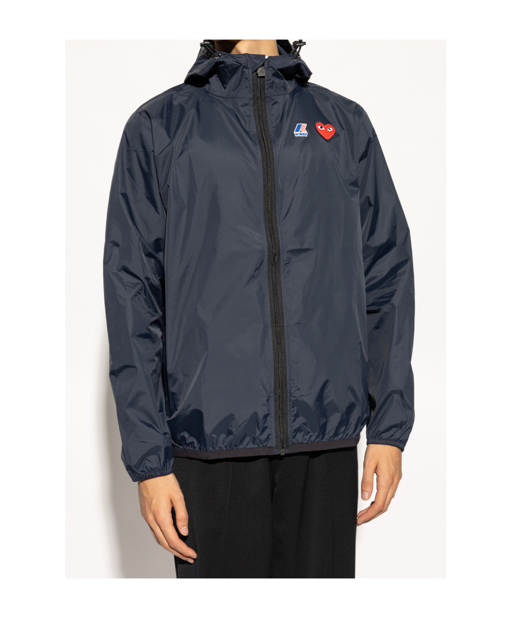 Comme Des Garçons Play X K-way Heart-patch Lightweight Jacket In Black