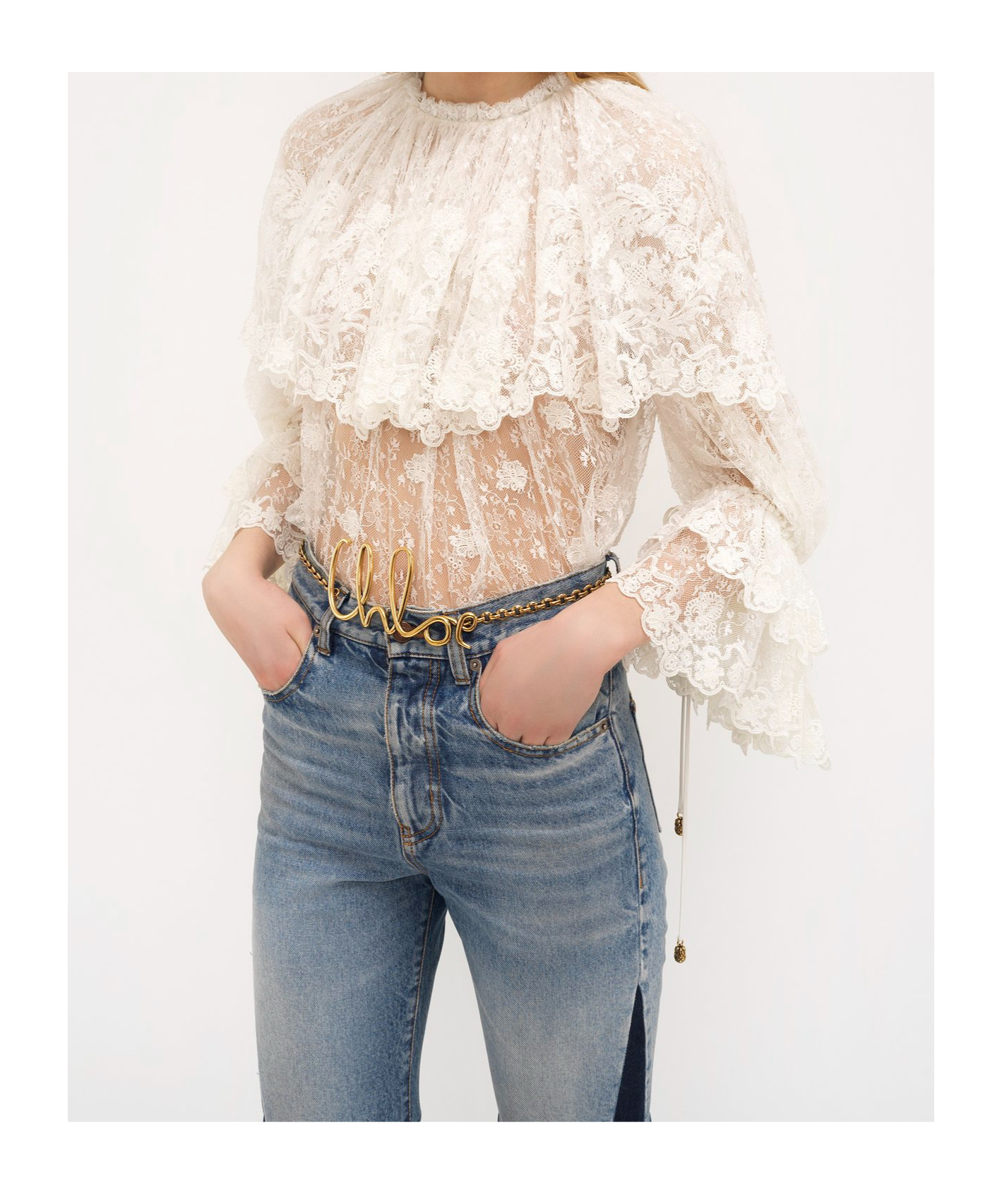Chloé Lace Top In White