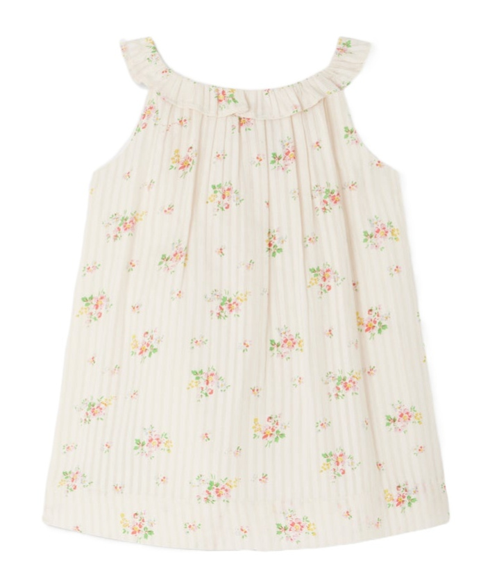 Shop Bonpoint Niniki Ruffled Dress With Floral Print In White