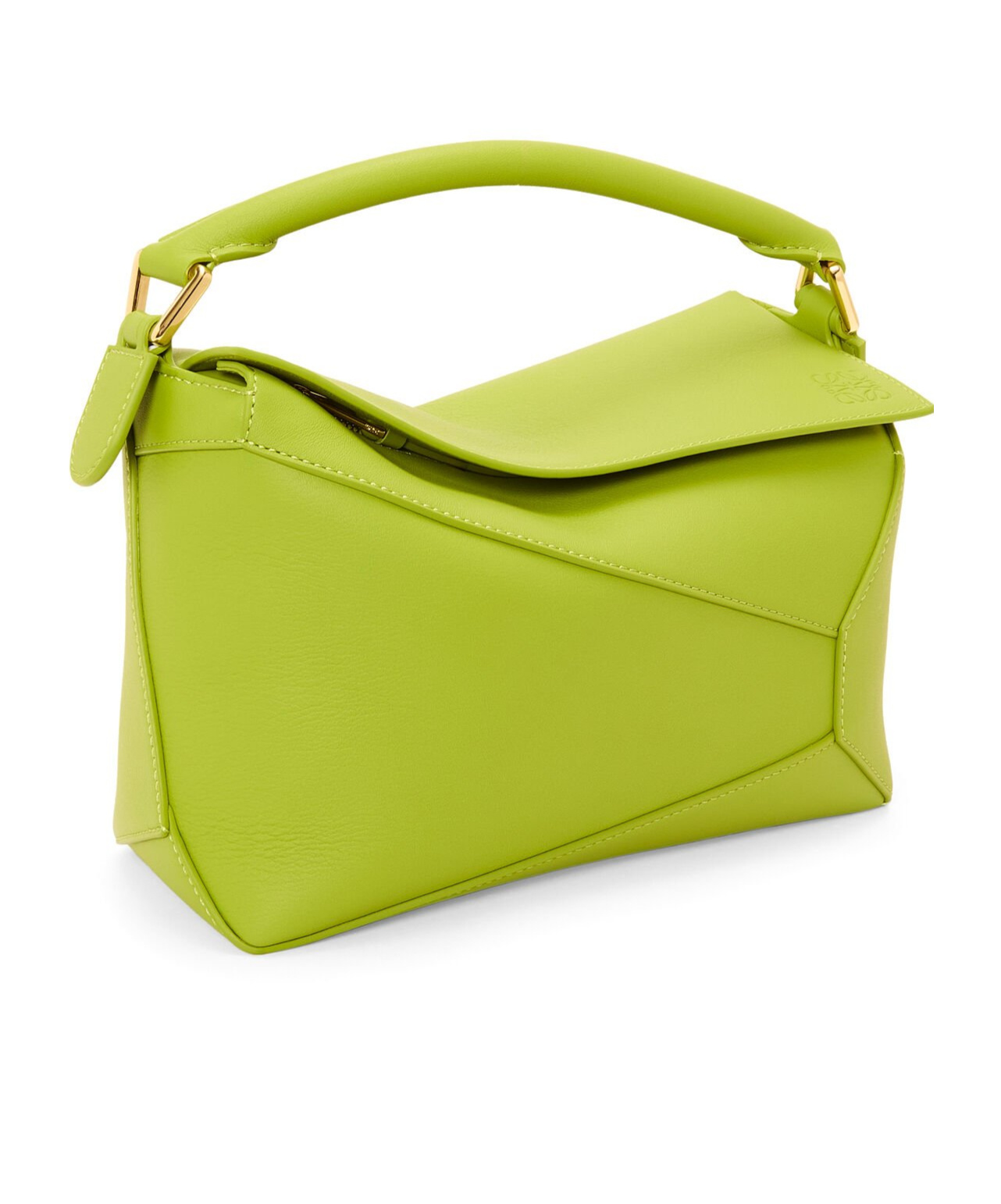 Loewe Women Puzzle Small Leather Handbag In Green