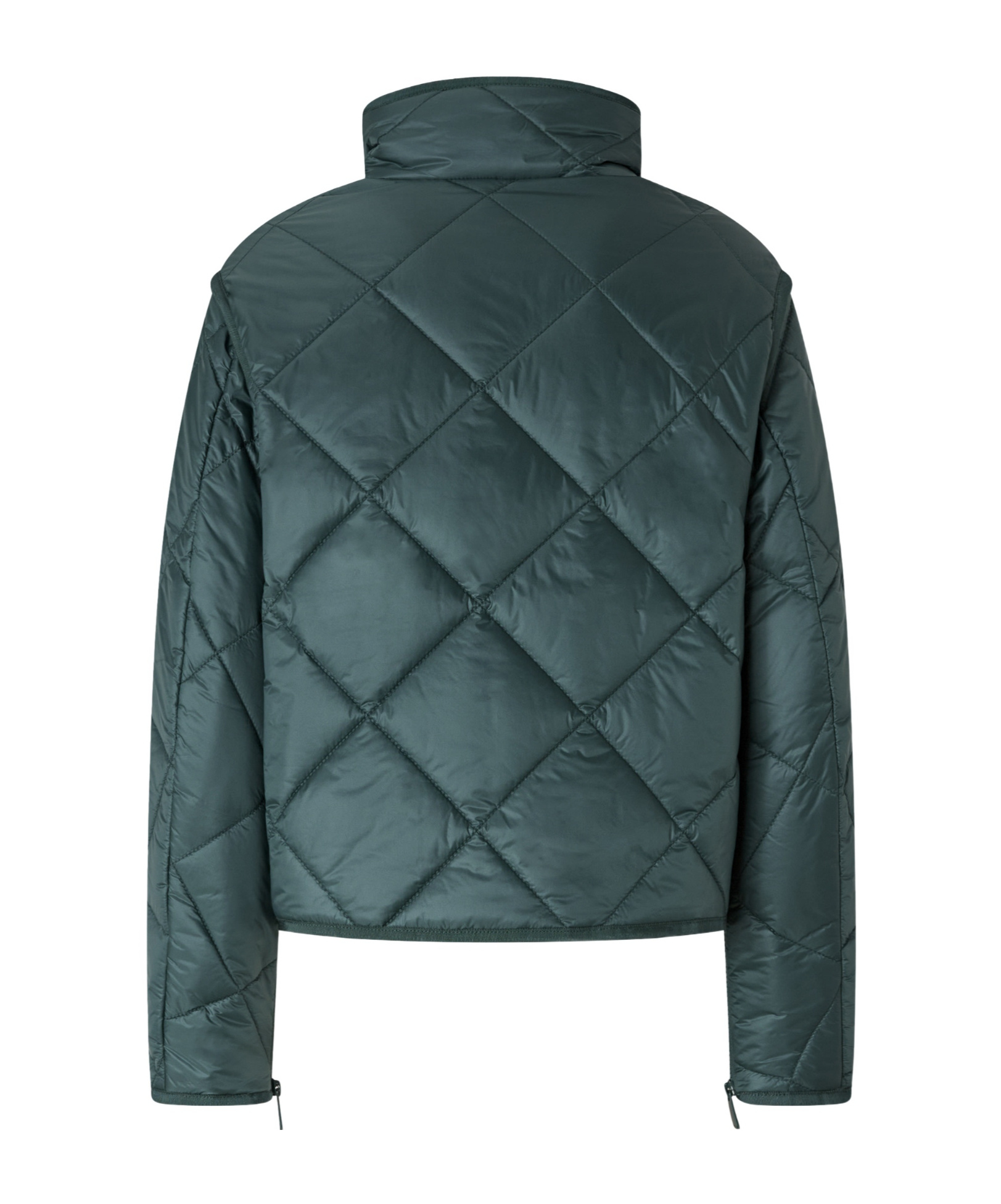 Pinko Quilted Technical Canvas Jacket In Green