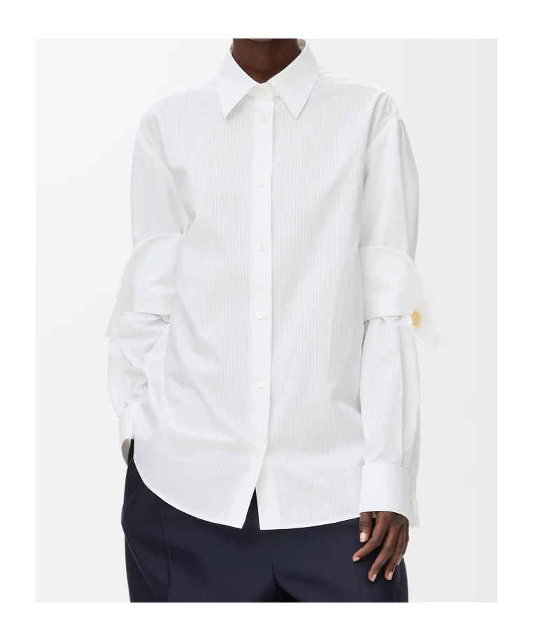 Loewe Womens White Stripe Long-sleeve Cotton Shirt In White