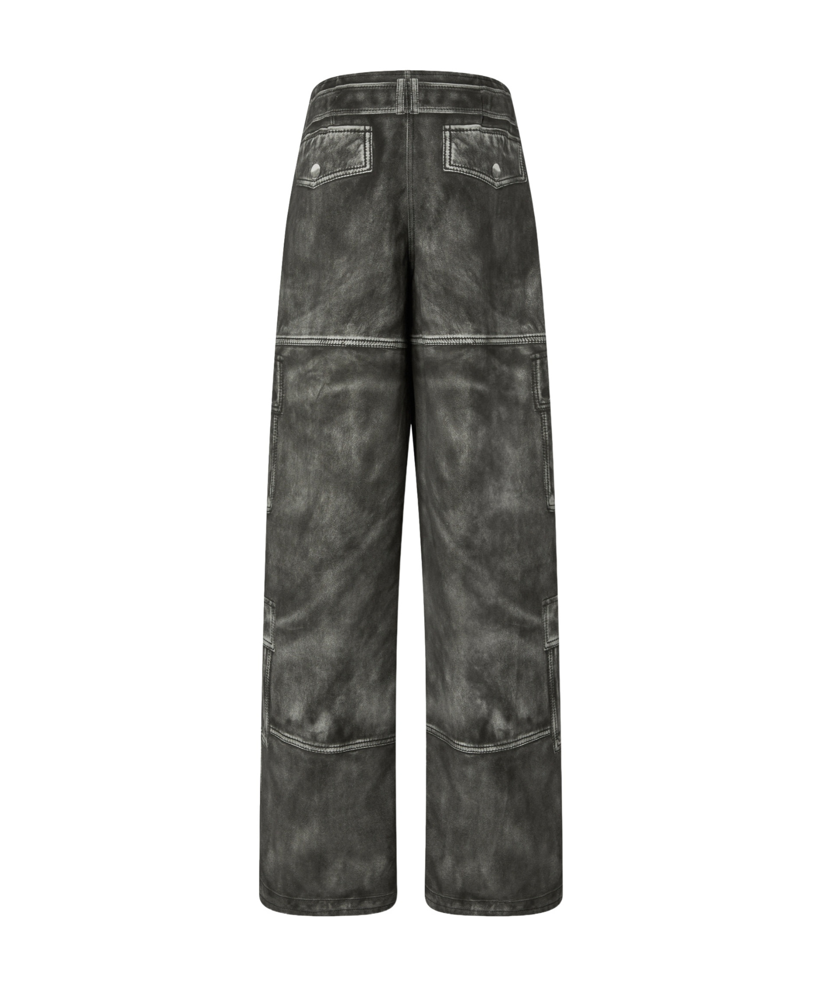 Pinko Wide-leg Trousers With Leather-effect Print In Gray