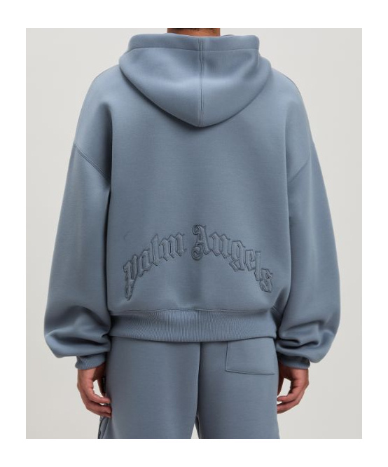Palm Angels Curved Logo Neoprene Bomber In Gray