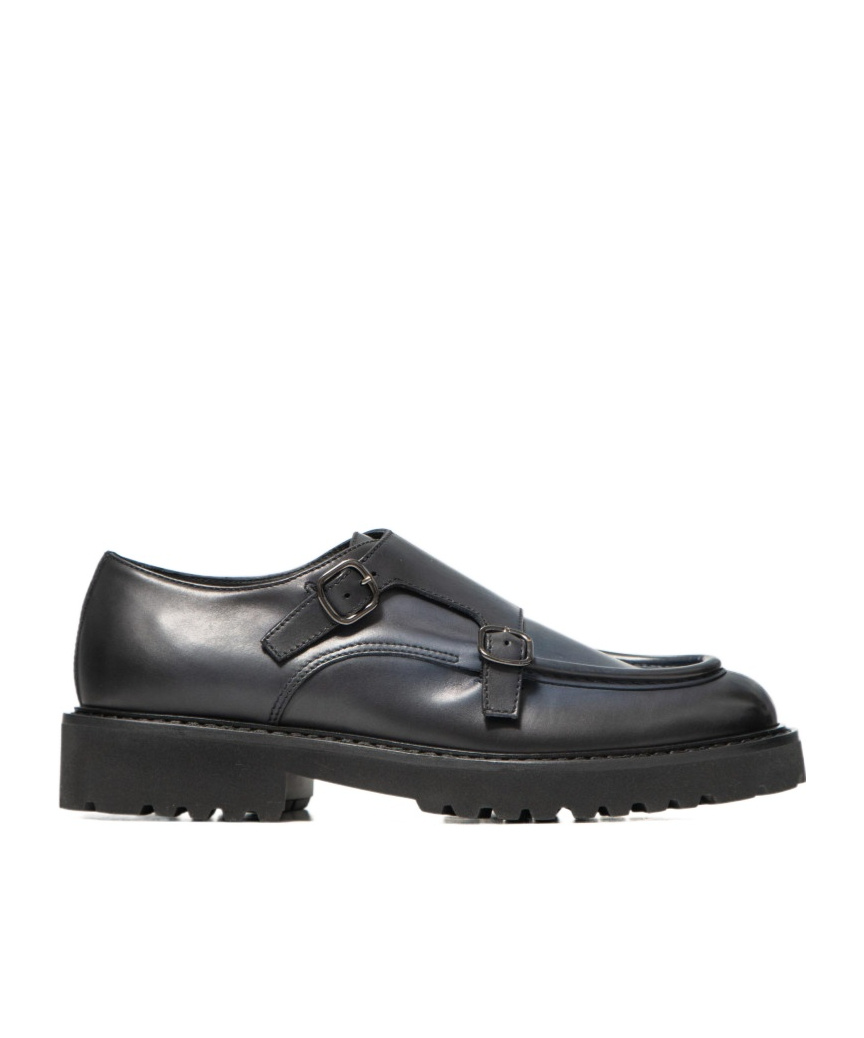 Doucal's Double-buckle Monk Shoes In Black