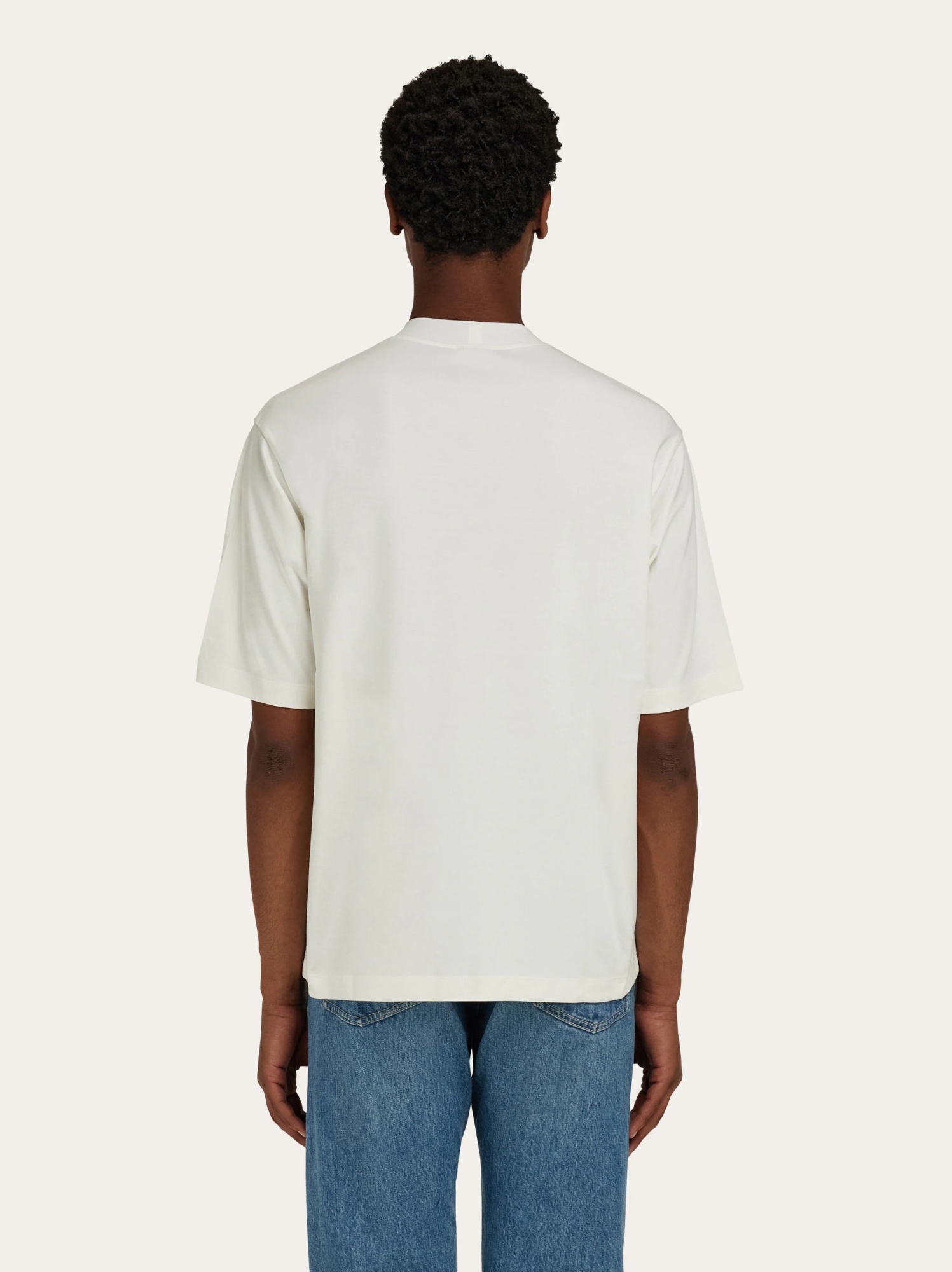 Ferragamo Logo Round-necked T-shirt In White