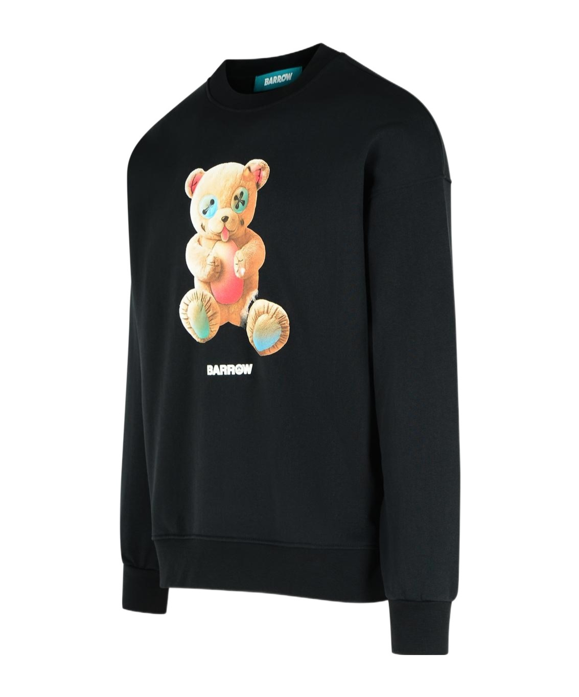 Barrow Round-neck Printed Sweatshirt In Black