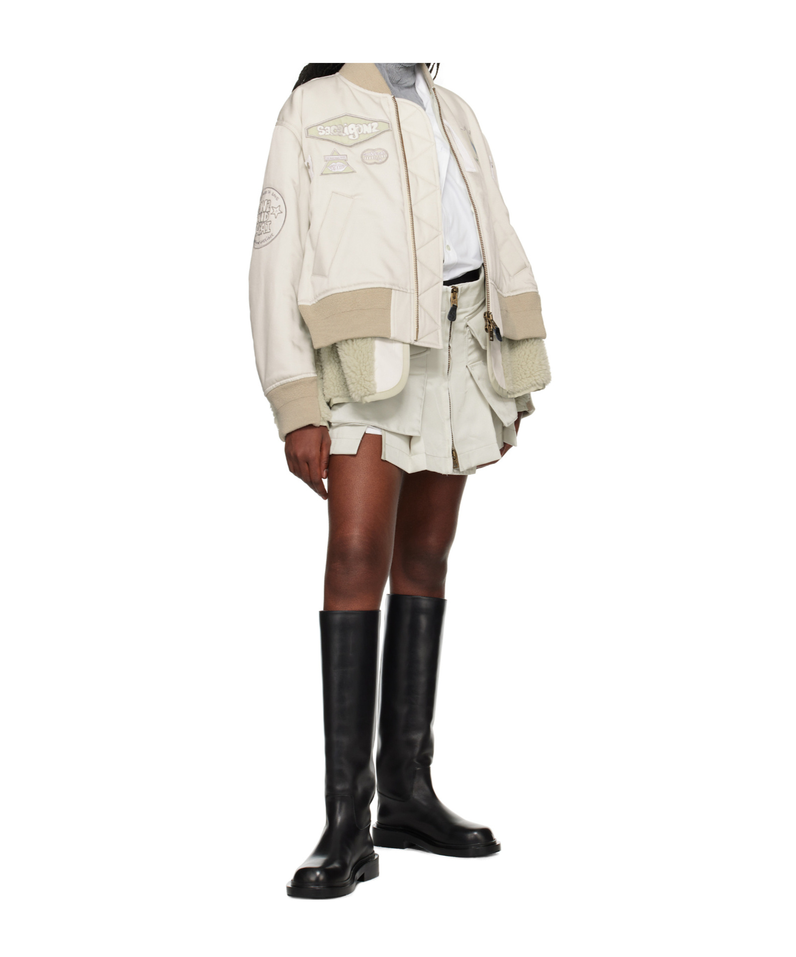 Sacai Long-sleeved Pilot Jacket In White