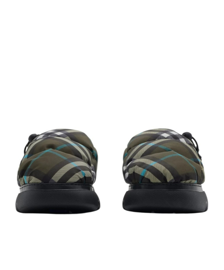 Burberry Men Check Nylon-blend Pillow Mule In Black
