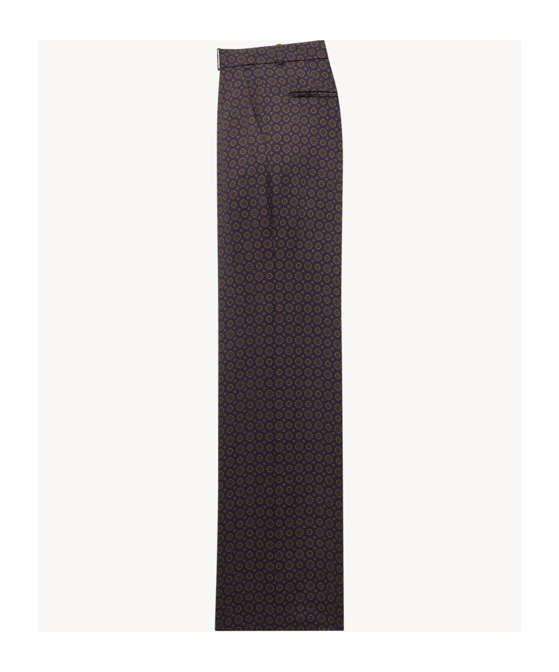 Saint Laurent Medallion Pants In Satin In Navy Blue/brown