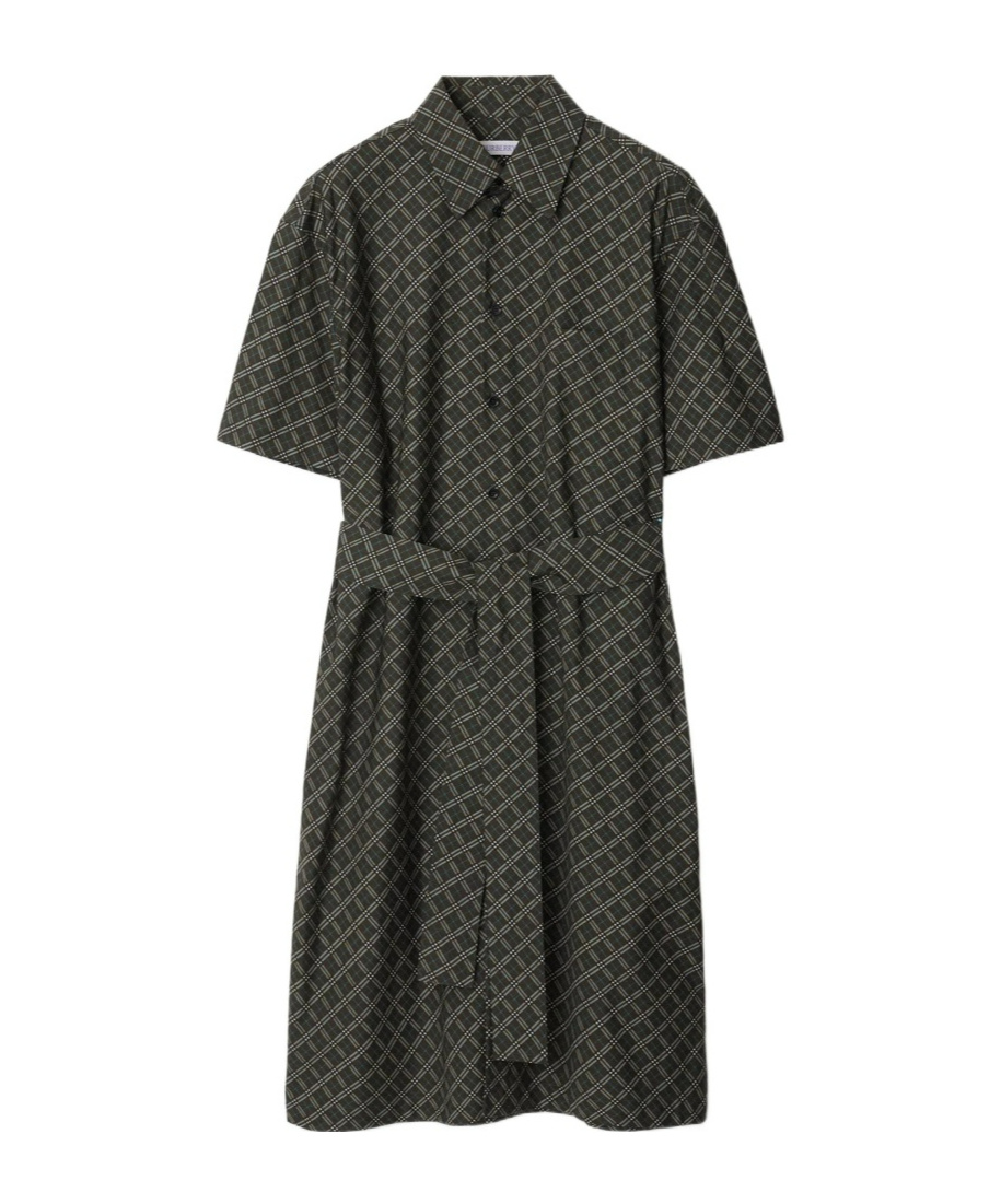 Burberry Check-pattern Cotton Shirt Dress In Snug