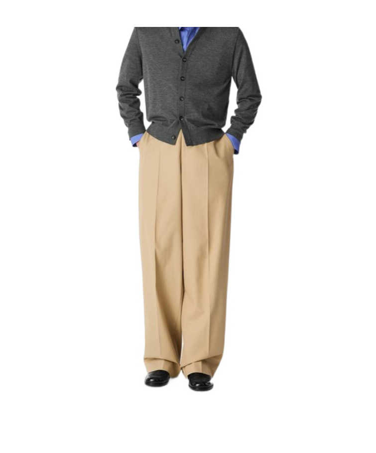 Bottega Veneta Cotton Twill Straight Pants In Light Brown