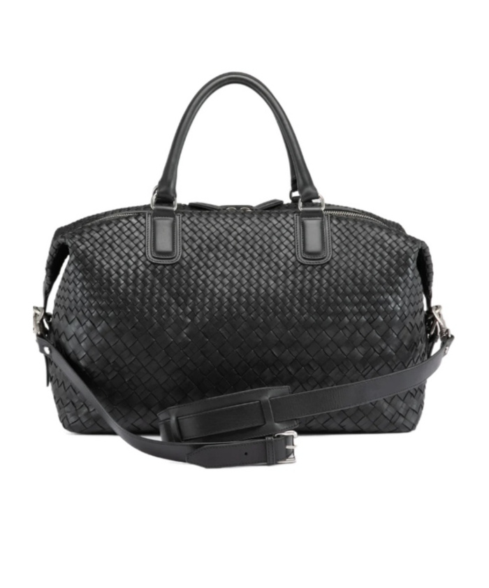 Officine Creative Black Leather Travel Bag