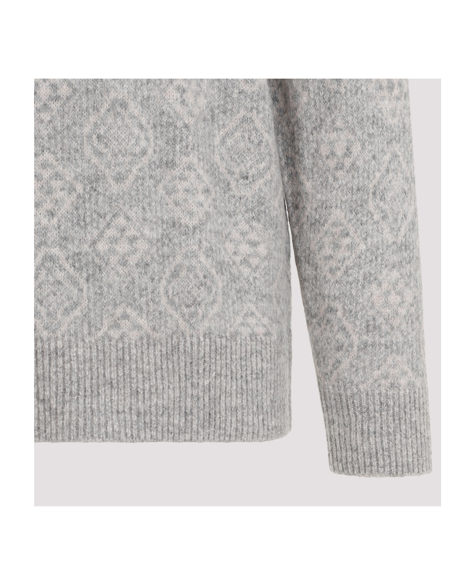 Brunello Cucinelli Geometric Alpaca Blend Sweater In Gray