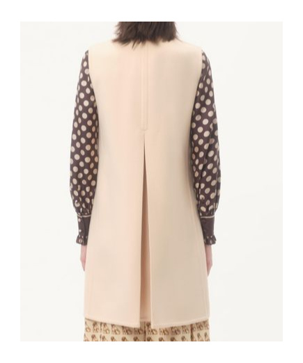 Valentino Wool-cashmere Vgold Sleeveless Coat In Neutral